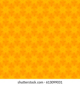 Mosaic from gold flowers. Seamless pattern.