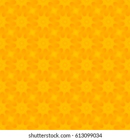 Mosaic from gold flowers. Seamless pattern.
