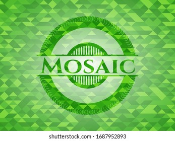 Mosaic green emblem. Mosaic background. Vector Illustration. Detailed.