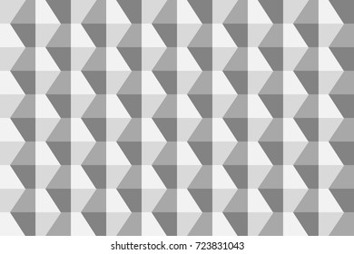 Mosaic grey seamless pattern of hexagons with simulated volume for design of web banners and promotional leaflets