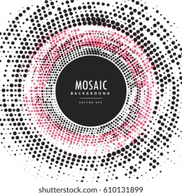 mosaic halftone abstract circular frame background