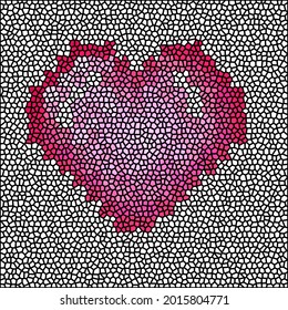 Mosaic heart. Colored glass. Abstract background. Valentine's Day.