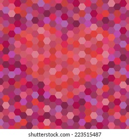 Mosaic with heart. Colorful seamless pattern. Cellular creative background. Vector illustration.