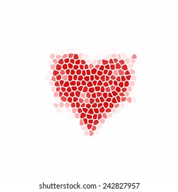 Mosaic heart symbol logo icon design template. Vector sign. May be used in medical, dating, Valentines Day and wedding design.