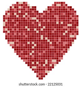 mosaic heart - vector image