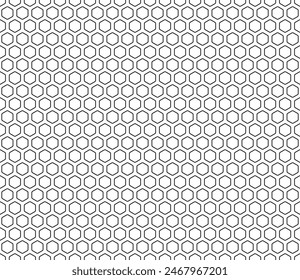 Mosaic hexagon shapes background. Bold rounded hexagons mosaic cells with padding. Hexagon geometric shapes. Seamless tileable vector illustration.