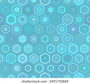 Fondo de Formas hexagonales de mosaico. Hexágonos apilados simples. Células hexagonales. Paleta de colores de varios tonos. Patrón sin costuras. Ilustración vectorial con mosaico.