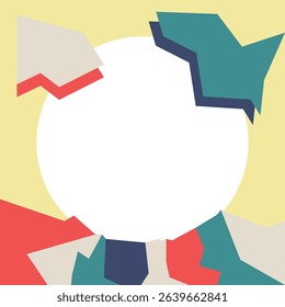 mosaic hole template flat design illustration background with high quality look good for your project
