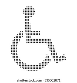 A Mosaic Icon Isolated on a White Background - Wheelchair