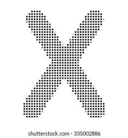 A Mosaic Icon Isolated on a White Background - X