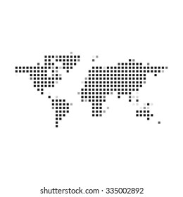 A Mosaic Icon Isolated on a White Background - World Map