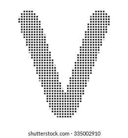 A Mosaic Icon Isolated on a White Background - V