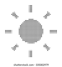 A Mosaic Icon Isolated on a White Background - Sun