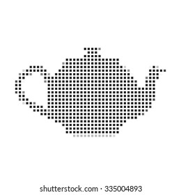 A Mosaic Icon Isolated on a White Background - Teapot