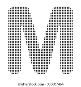 A Mosaic Icon Isolated on a White Background - M