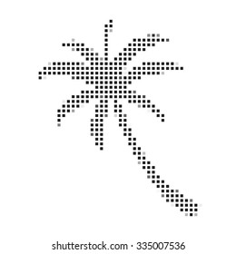 A Mosaic Icon Isolated on a White Background - Palm Tree