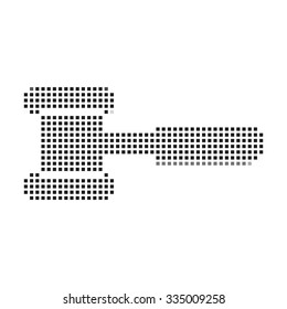 A Mosaic Icon Isolated on a White Background - Hammer