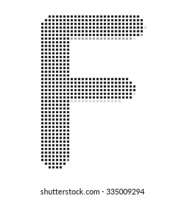A Mosaic Icon Isolated on a White Background - F