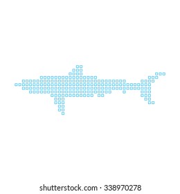 A Mosaic Icon Isolated on a White Background - Shark
