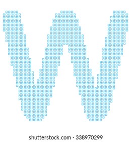 A Mosaic Icon Isolated on a White Background - W