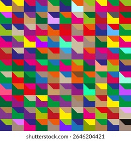 Mosaic icon pattern. Colorful tile design. Vibrant block illustration. Vector abstract symbol.