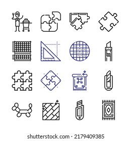 mosaic Icon Set with line icons. Modern Thin Line Style. Suitable for Web and Mobile Icon. Vector illustration EPS 10.