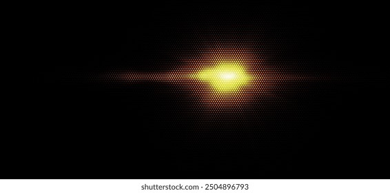 Mosaic image of light source from hexagons. Honeycomb structure. Vector illustration.