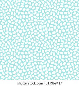 Mosaic or inlay seamless vector pattern. Blue and white colored. Abstract geometrical background. Tiny polygonal pieces. Ceramic tile stylization.