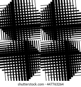 Mosaic of intersecting lines. Asymmetric grid, mesh. Irregular lines pattern.