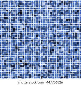 Mosaic with irregular tiles and different shades. Tessellating revetment background, pattern.