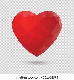  Mosaic isolated red heart. Vector illustration EPS10.