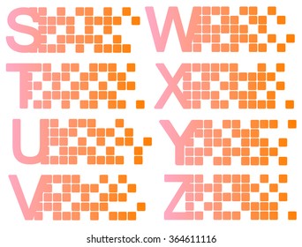 Mosaic latin alphabet set. Vector illustration