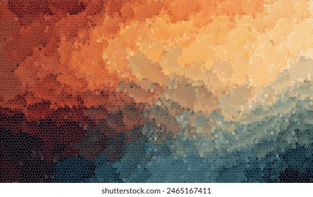 mosaic layered shadow blended abstract brush stroke effect image file gradient dark red orange blue mustard ashes color wall mural background backdrop