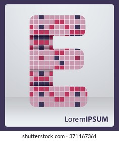 Mosaic Letter E vector design