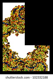 Mosaic letter L.