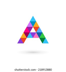Mosaic letter A logo icon design template elements. Vector color sign.