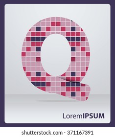 Mosaic Letter Q vector design