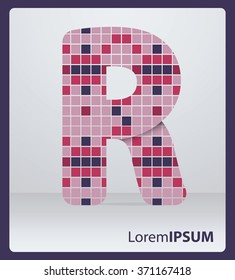 Mosaic Letter R vector design