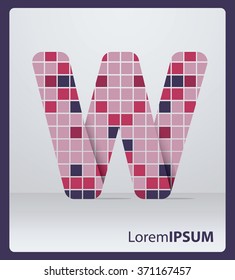 Mosaic Letter W vector design