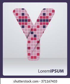 Mosaic Letter Y vector design