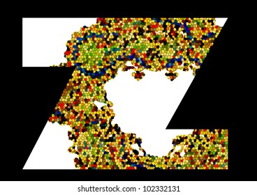Mosaic letter Z.