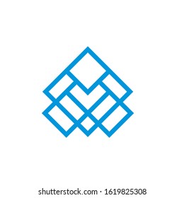 mosaic line logo design vector template