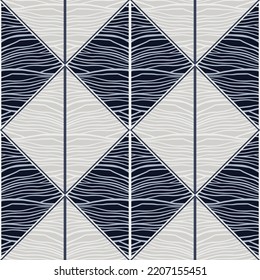Mosaic of linear geometric seamless patern. Decorative abstract lines ornament. Creative striped design for fabric, textile print, wrapping paper, cover. Vector illustration