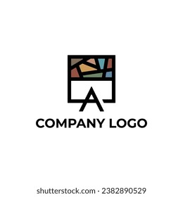 Mosaic logo means architectural art, this logo represents a company or business in the field of building, architecture, buildings, property, interior design, agent, consultant
