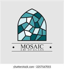 logotipo de mosaico o ventana de vidrio manchado