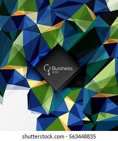 Mosaico de fondo abstracto de polos bajos con infografía - opciones de abc con texto. Fondo de plantilla de vector para diseño de flujo de trabajo, diagrama, opciones de número o diseño web