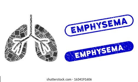 Mosaic Lungs Rubber Stamp Watermarks Emphysema Stock Vector (Royalty ...