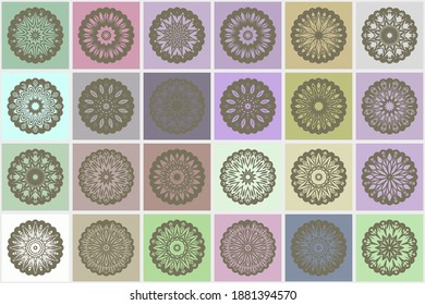 Mosaic with Luxury ornamental mandala design. Vector template