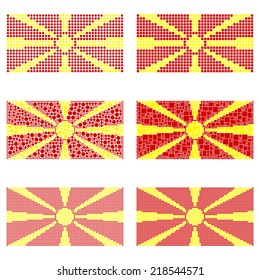 Mosaic Macedonia flag set