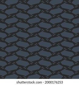 Mosaik aus gewölbten sechseckigen Stücken. Dekorative Grafiken in Schwarz und Blau.